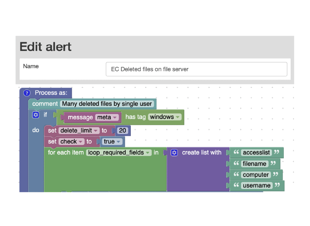 firewall alert setup screenshot