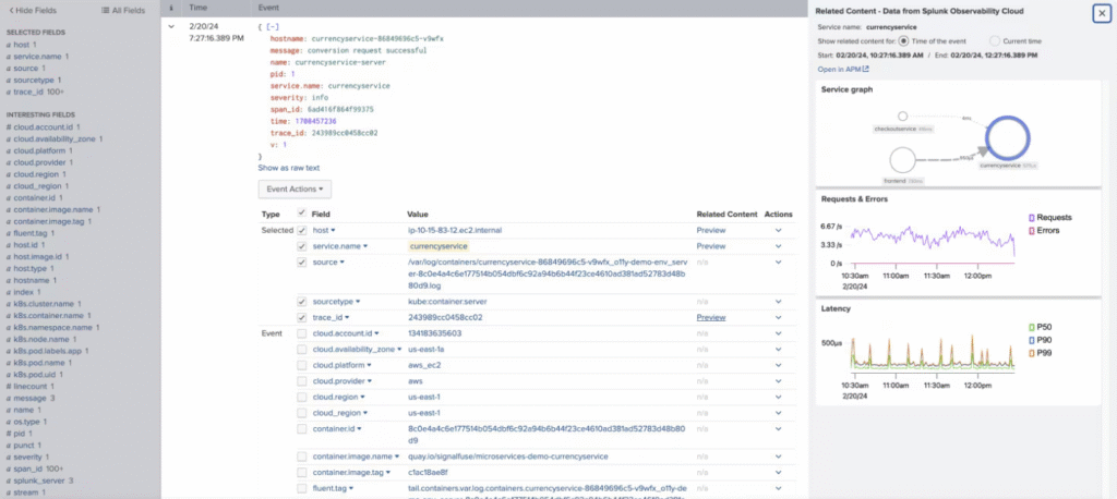 splunk UI example