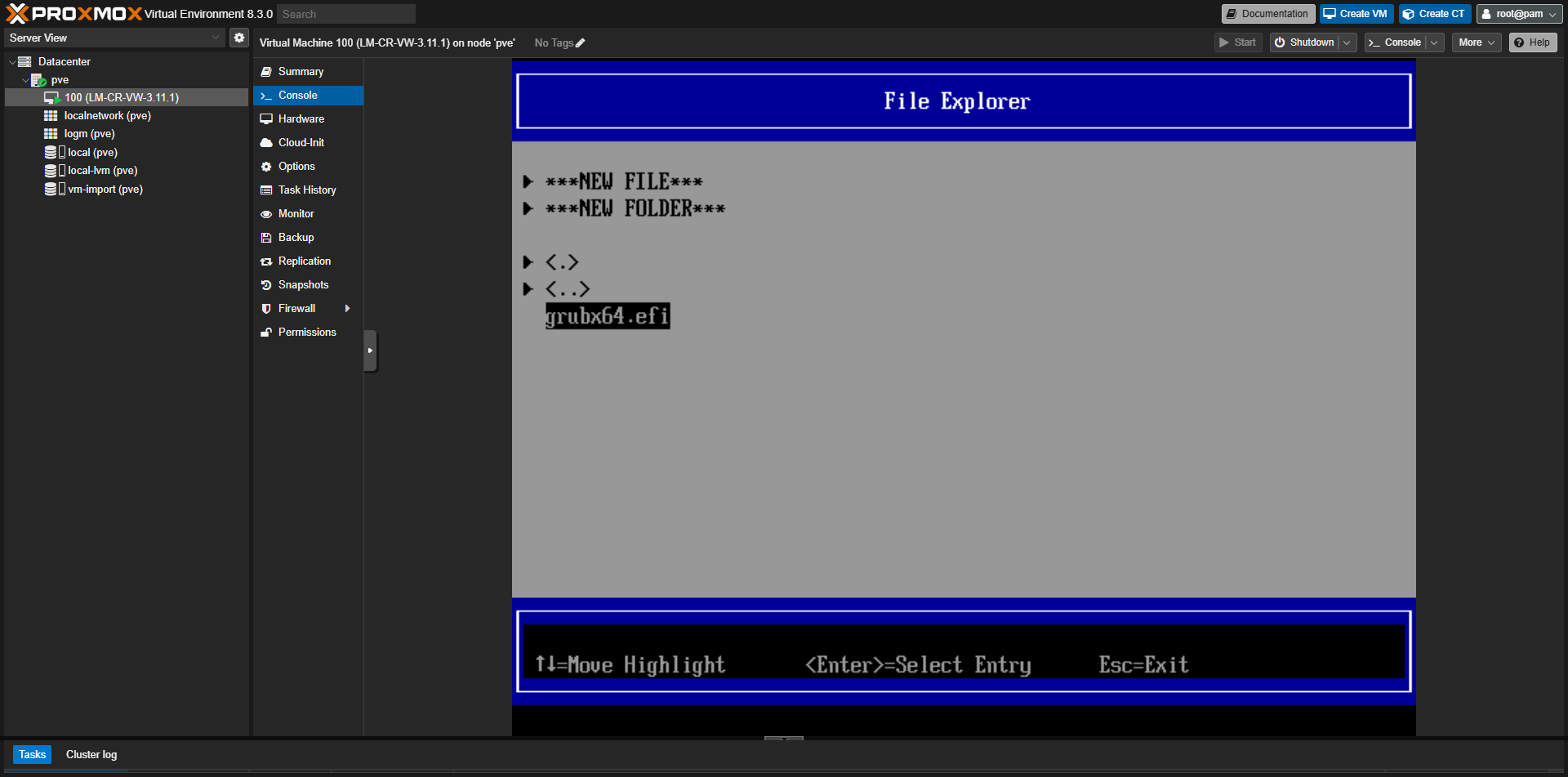 UEFI - výběr grub64.efi