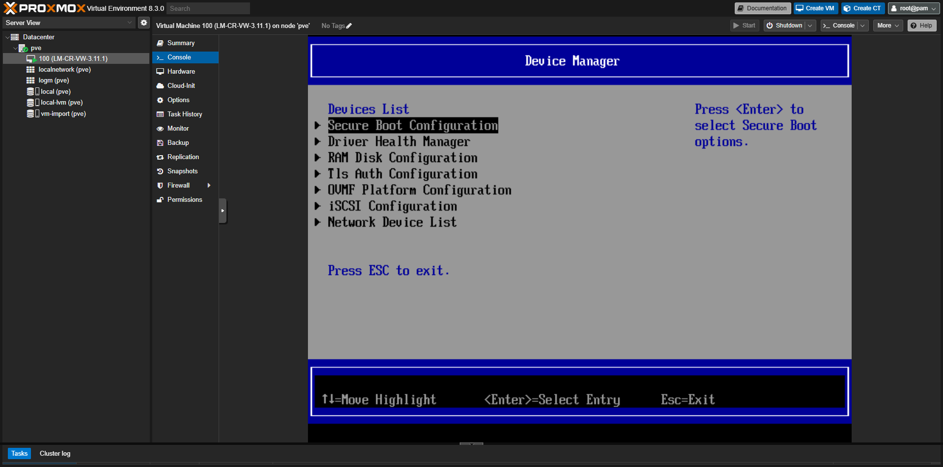 UEFI - Device Manager