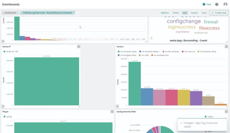 Custom dashboard in Logmanager