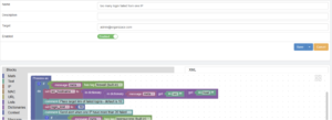 alert rule configuration in Logmanager UI