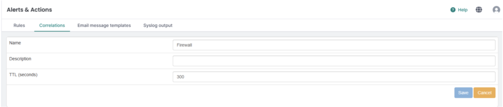 Creating new correlation window in Logmanager