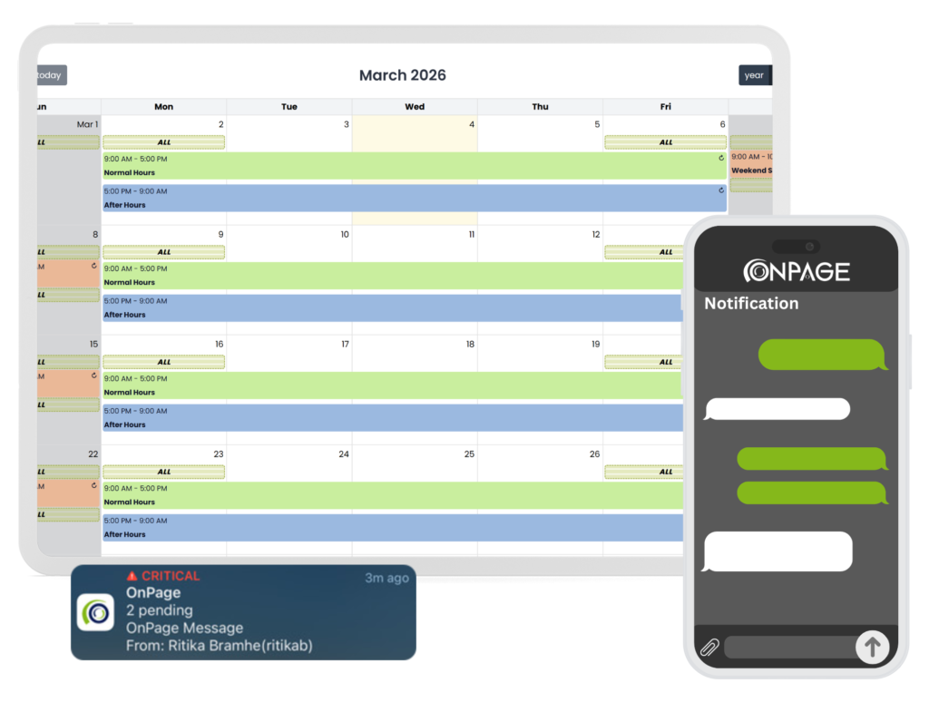 OnPage incident response UI